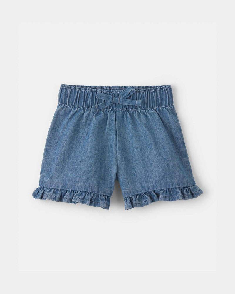 B&eacute;b&eacute; fille - Short en denim &agrave; volants - D&eacute;lav&eacute; moyen, image 1 sur 3 diapositives