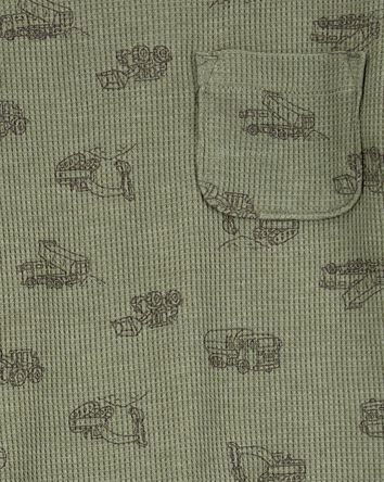 Bébé Ensemble 2 pièces tenue à motifs de construction - Vert olive, 