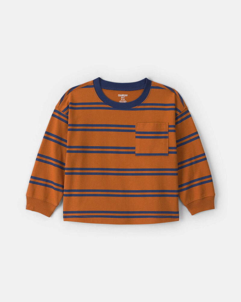 Toddler Boy Striped Long-Sleeve Top - Orange, image 1 of 3 slides