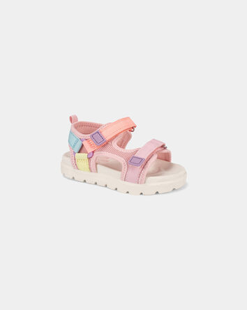 Tout-petit fille - Sandales aux couleurs contrast&eacute;es - Rose, 