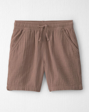 Boys 2-Piece Organic Cotton Gauze Embroidered Top & Short Set, 
