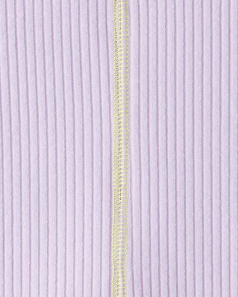 Girls Active Rib Long-Sleeve Top - Purple, image 3 of 4 slides