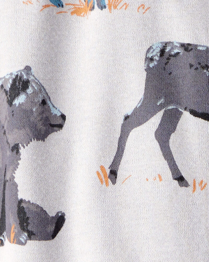 Baby Organic Cotton Sleep & Play Pajamas in Midnight Forest Print, image 3 of 5 slides