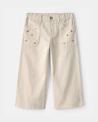 Toddler Girl Floral Twill Pants - Cream, image 1 of 5 slides
