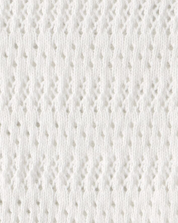 Baby Girl Scalloped Sweater - Ivory, 