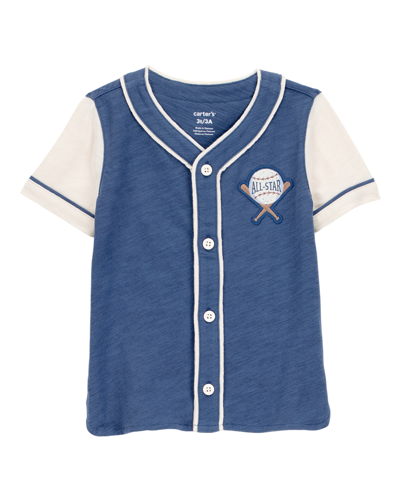 Toddler All-Star Baseball Button-Down Vintage Tee, image 1 of 3 slides