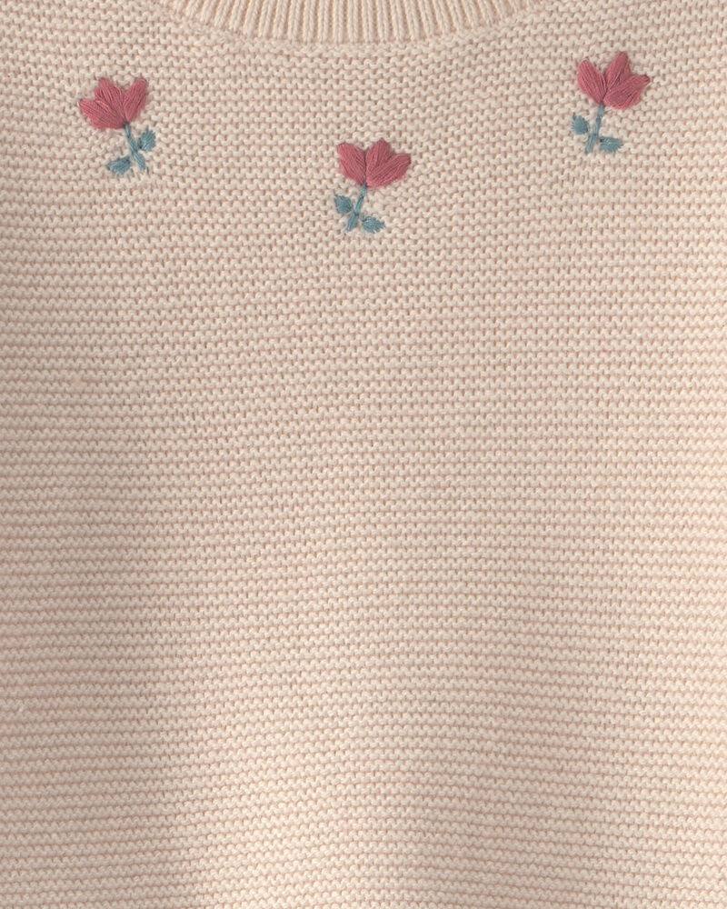 B&eacute;b&eacute; fille - Ensemble 2 pi&egrave;ces haut et pantalon en tricot de coton biologique, image 3 sur 3 diapositives
