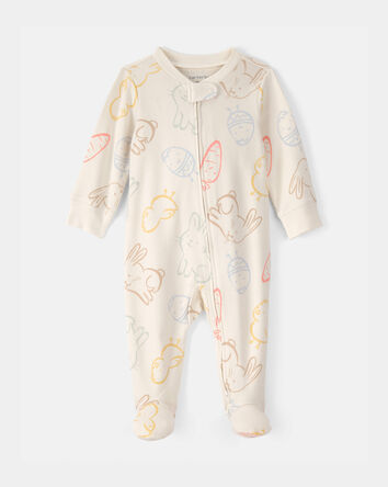 Baby Easter 100% Cotton Sleeper - Cream, 