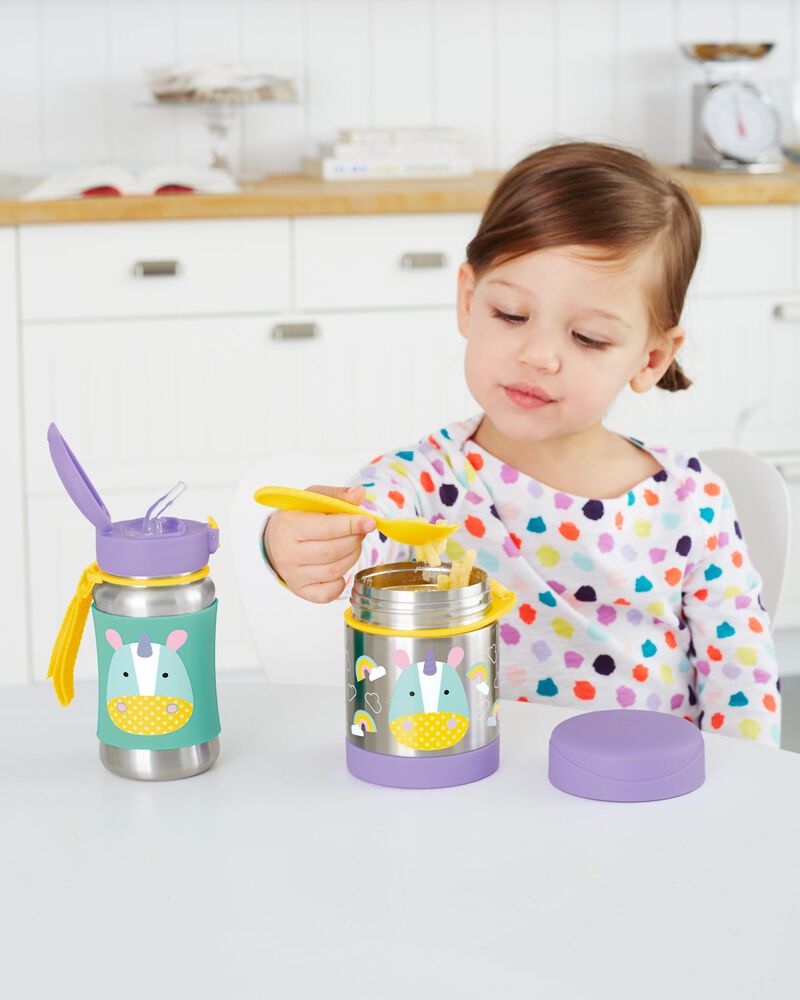 Bouteille en acier inoxydable avec paille Zoo pour tout-petit, image 6 sur 7 diapositives