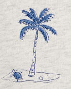Toddler 2-Piece Beach Print Short Set - Grey, image 2 of 3 slides