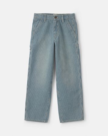 Gar&ccedil;ons - Jean ample en denim &agrave; rayures hickory - D&eacute;lav&eacute; clair, 