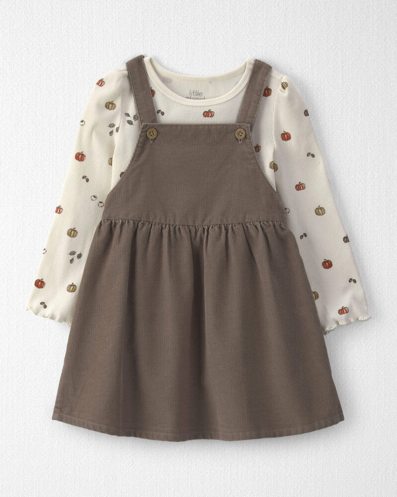 Toddler Girl 2-Piece Organic Cotton Corduroy Jumper Set, image 1 of 6 slides