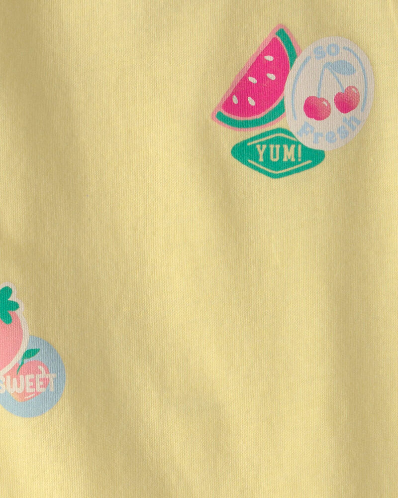 Tout-petit fille - D&eacute;bardeur &agrave; imprim&eacute; d&rsquo;autocollants de fruits - Jaune, image 2 sur 2 diapositives