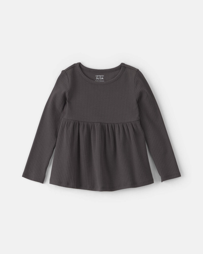 Toddler Girl Long-Sleeve Top - Black, image 1 of 3 slides