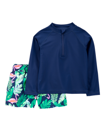 Baby 2-Piece Rashguard & Swim Trunk Set, 