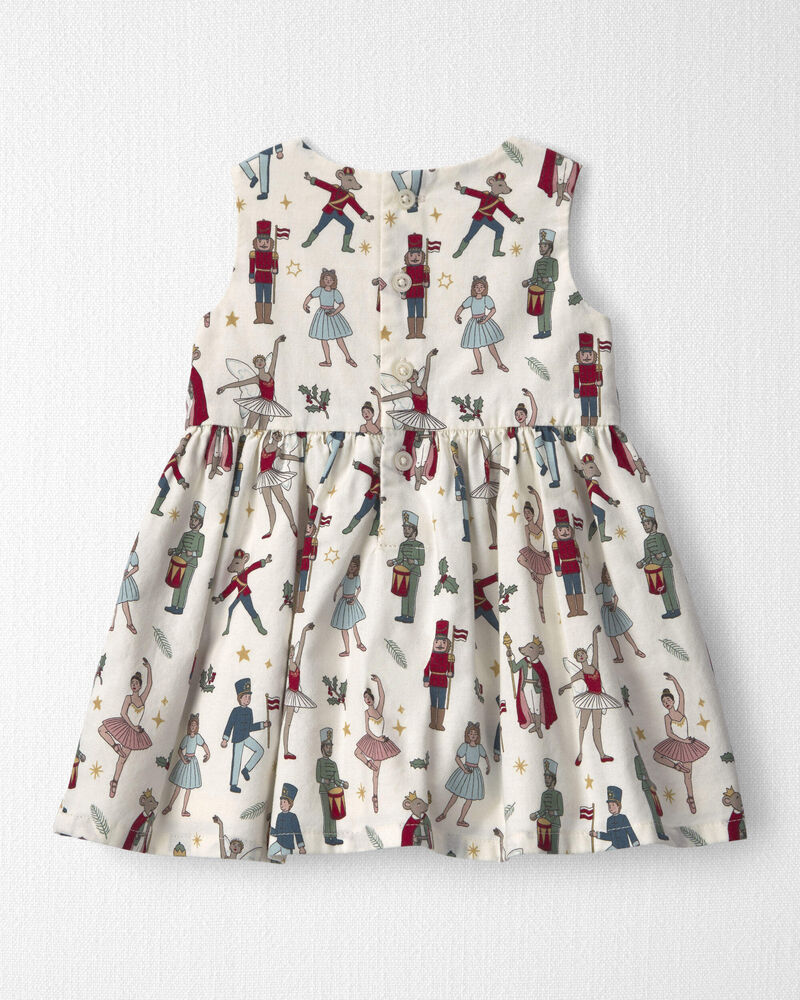 B&eacute;b&eacute; fille - Ensemble 2 pi&egrave;ces robe et cardigan de coton biologique &agrave; motif casse-noisette, image 3 sur 7 diapositives