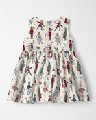 B&eacute;b&eacute; fille - Ensemble 2 pi&egrave;ces robe et cardigan de coton biologique &agrave; motif casse-noisette, image 3 sur 7 diapositives
