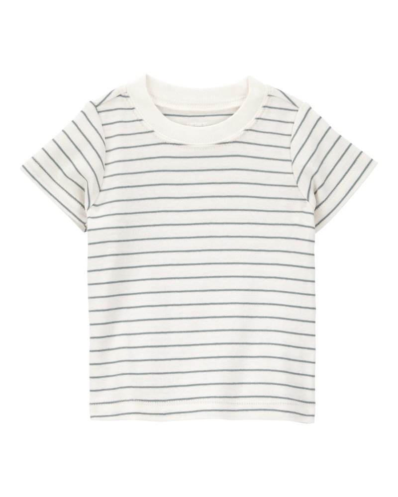 Baby 3-Piece Striped Shortall Set - Blue, image 3 of 5 slides
