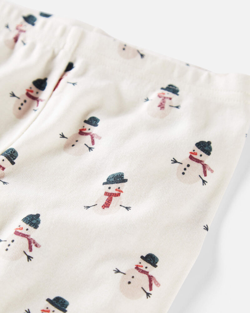 Toddler Organic Cotton Snowman Print Pyjamas, image 2 of 4 slides