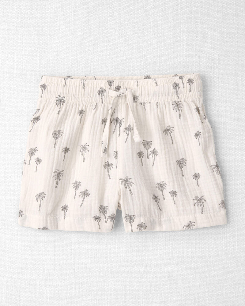 Toddler Boy 2-Piece Organic Cotton Gauze Top & Short Set in Palm Trees, image 5 of 7 slides