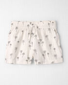 Toddler Boy 2-Piece Organic Cotton Gauze Top & Short Set in Palm Trees, image 5 of 7 slides