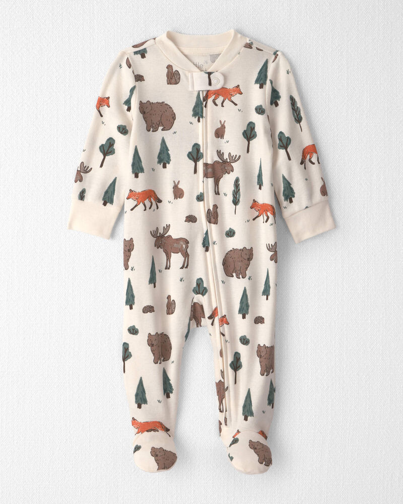 Baby Organic Cotton Sleeper in Woodland Creatures, image 1 of 5 slides