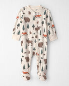 Baby Organic Cotton Sleeper in Woodland Creatures, image 1 of 5 slides