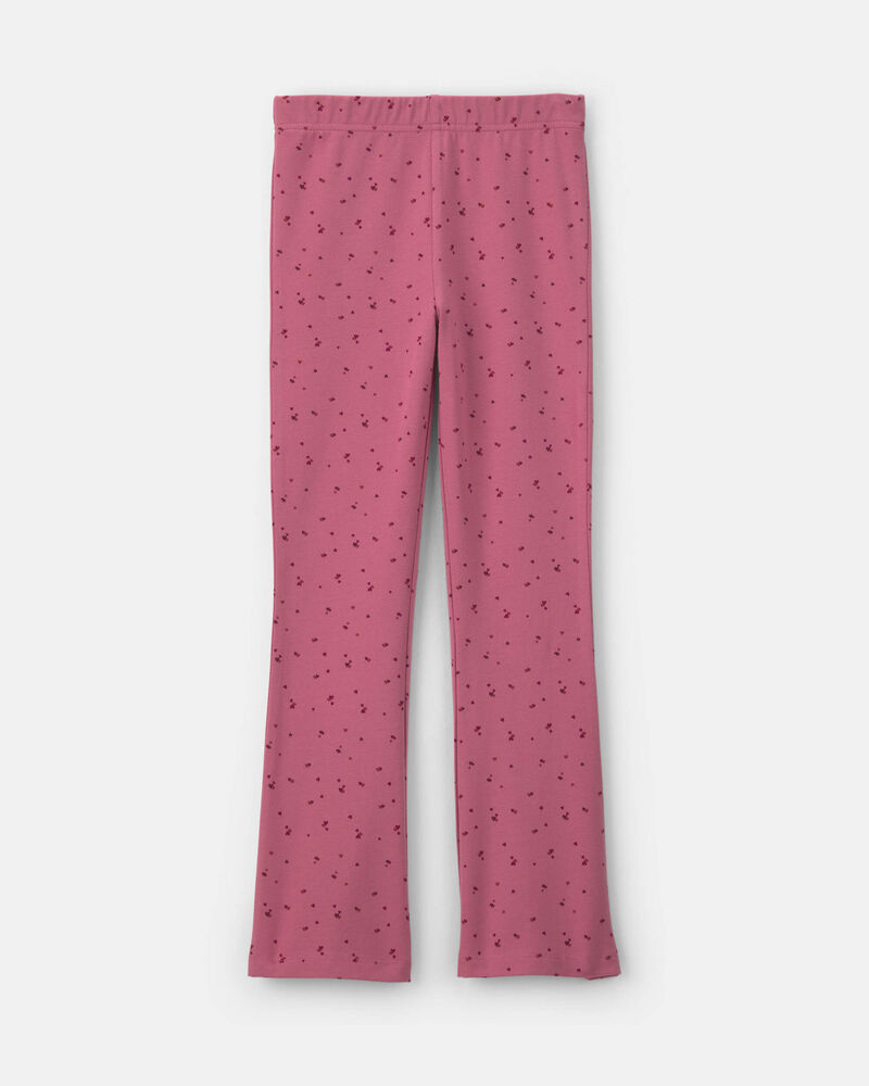 Girls Heart Cotton Pull-On Stretch Flare Leggings - Pink, image 2 of 4 slides