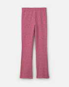 Girls Heart Cotton Pull-On Stretch Flare Leggings - Pink, image 2 of 4 slides