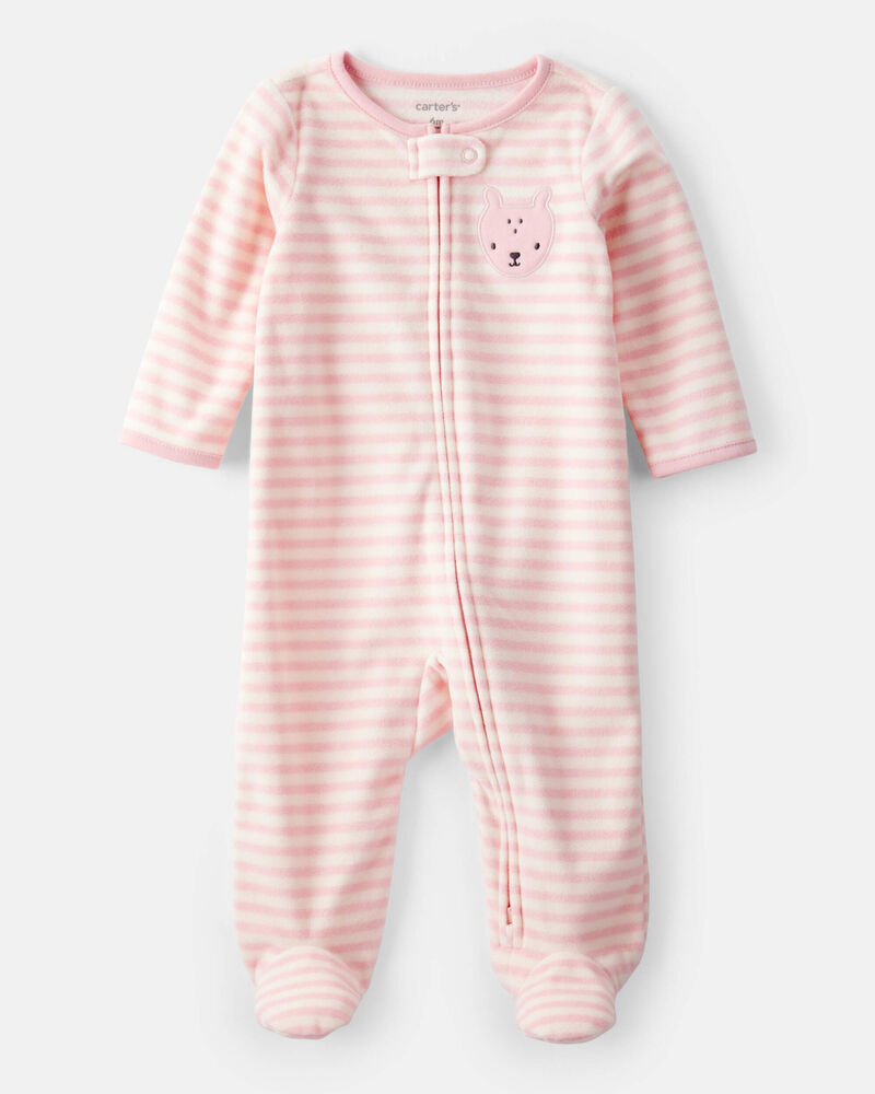 Baby Girl Deer Loose Fit Long-Sleeve Sleeper - Pink, image 1 of 5 slides