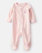 Baby Girl Deer Loose Fit Long-Sleeve Sleeper - Pink, image 1 of 5 slides
