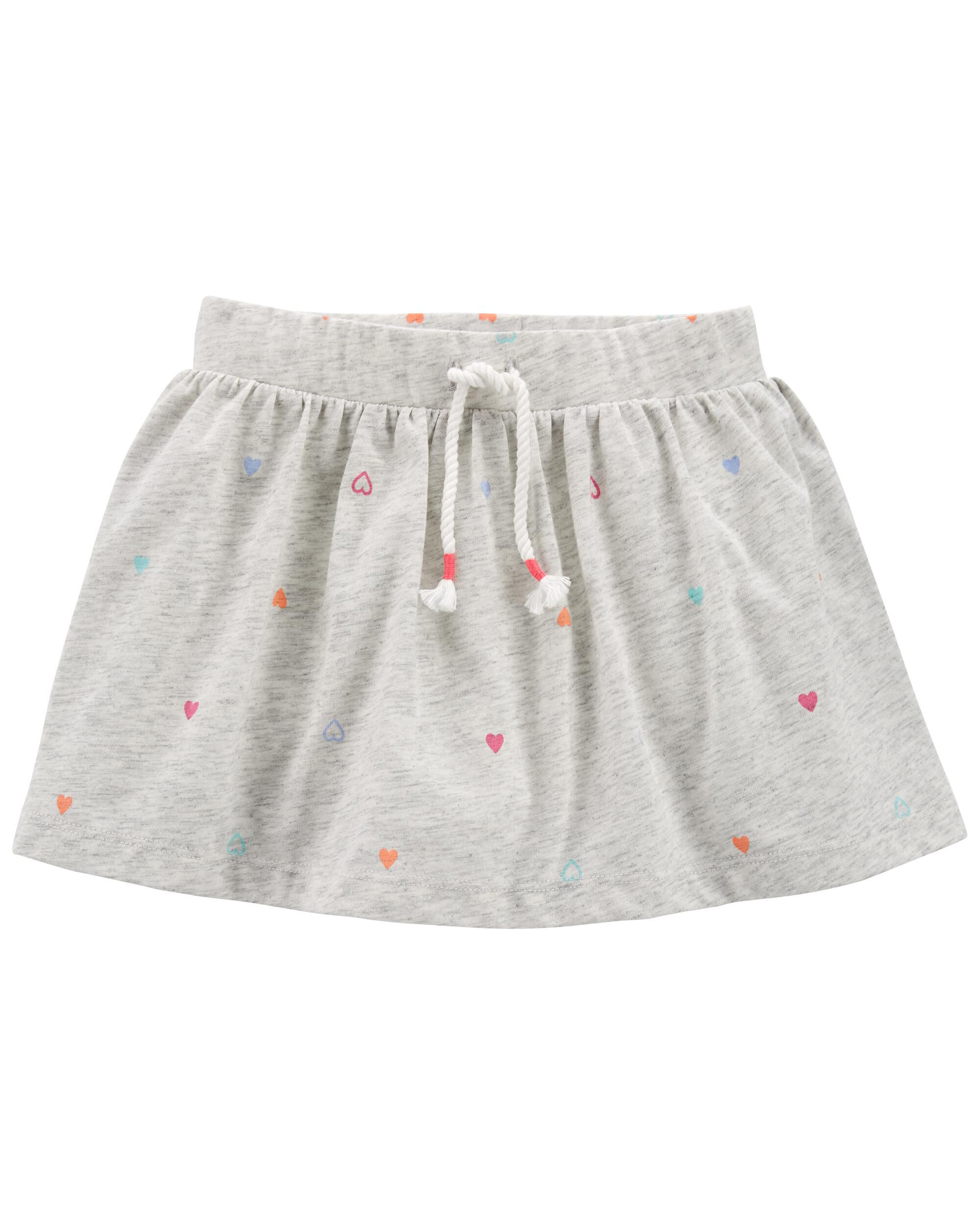 Gray Heart Drawstring Skirt carters