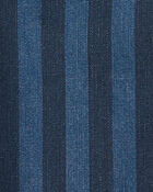 Baby Striped Denim Shortall - Dark Wash, image 8 of 9 slides