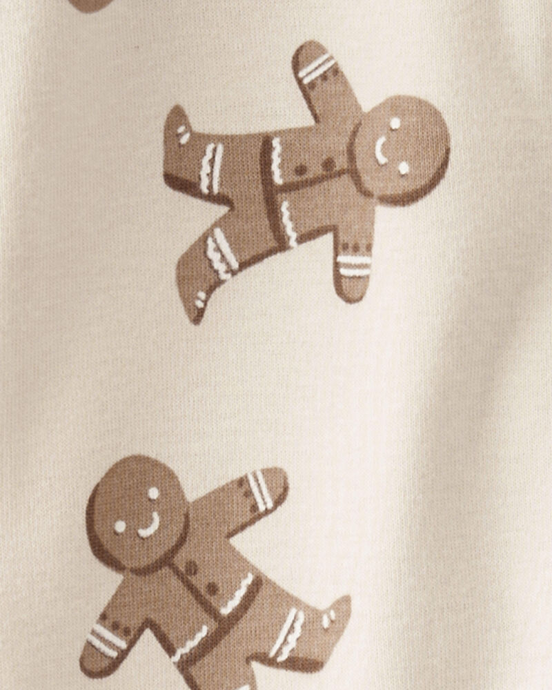 Baby Organic Cotton Sleep & Play in Gingerbread Cookie pyjamas, image 3 of 4 slides