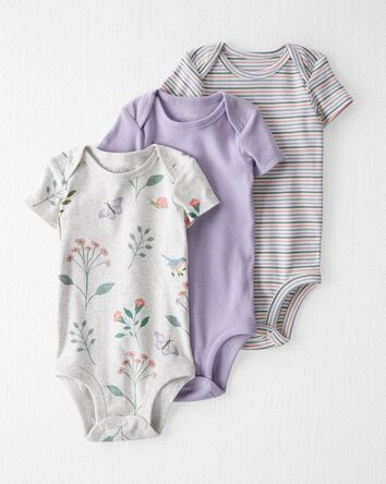 Baby 3-Pack Organic Cotton Bodysuits, 