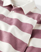 Girls Organic Cotton Henley Top in Stripes, image 2 of 4 slides