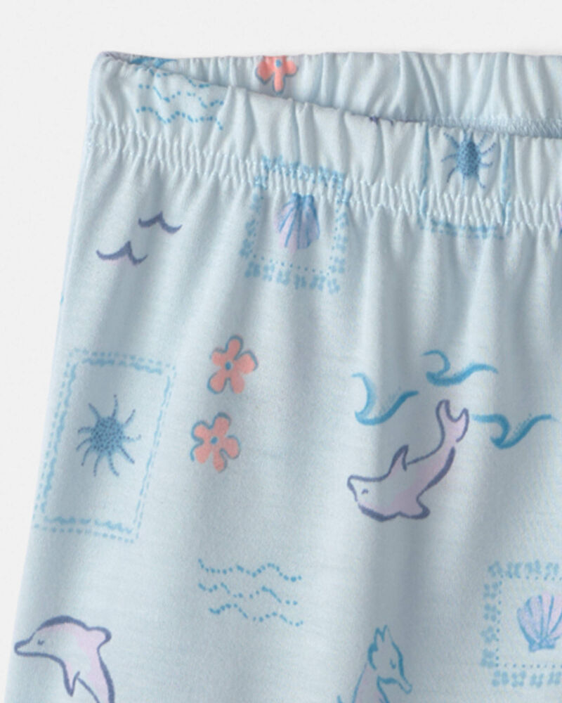 Filles - Pyjama 2 pi&egrave;ces sans manches, dauphin - Bleu, image 3 sur 3 diapositives