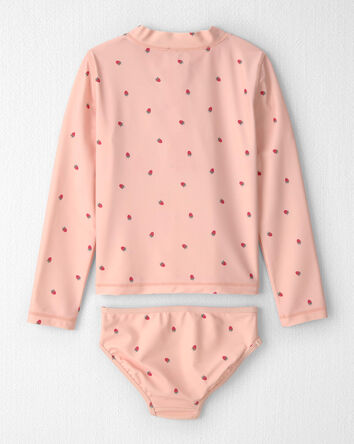 Filles - Ensemble 2 pi&egrave;ces maillot dermoprotecteur en mat&eacute;riaux recycl&eacute;s &agrave; imprim&eacute; de p&eacute;tales, 