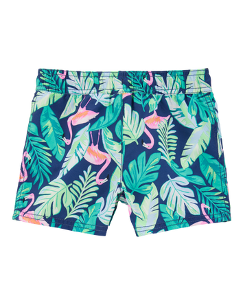 Toddler Tropical Print Swim Trunks, 