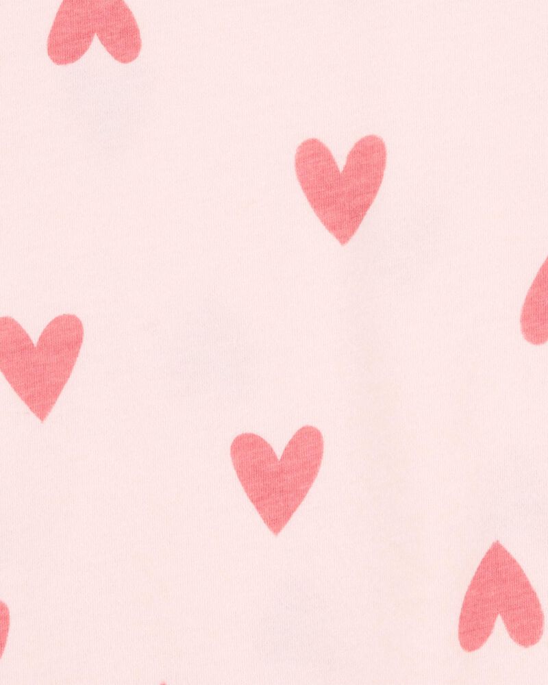 Kid Heart Print Short-Sleeve Fashion Top - Pink, image 2 of 3 slides
