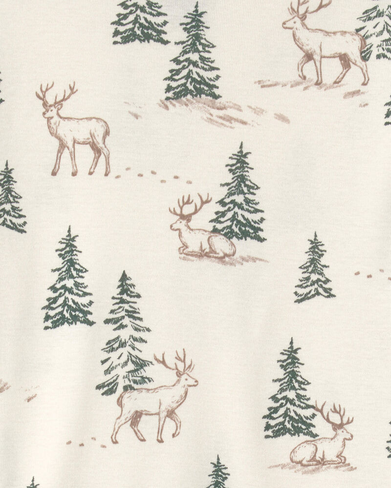 Jeune - Pyjama 2 pi&egrave;ces en coton biologique au motif For&ecirc;t de rennes, image 3 sur 3 diapositives