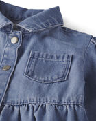 Baby Girl Organic Cotton Denim Dress, image 4 of 6 slides