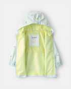 Baby Girl Flowers Rain Jacket -Blue, image 2 of 3 slides