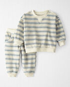 Baby 2-Piece Organic Cotton Velour Pullover & Pant Set, image 1 of 4 slides