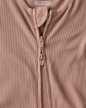 Baby Solid PurelySoft Long-Sleeve 2-Way Zip Sleeper - Brown, 