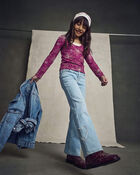 Girls Heart Denim Wide-Leg Jeans - Light Wash, image 5 of 6 slides