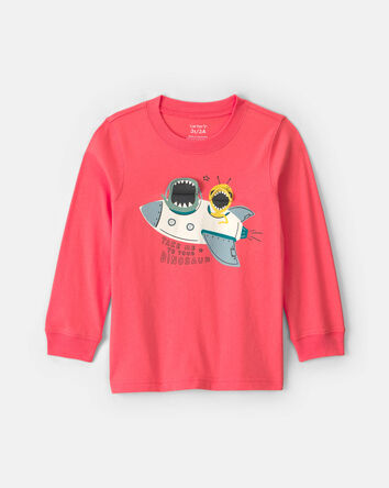 Toddler Boy 'Space Dino' Long-Sleeve Graphic Tee - Orange, 