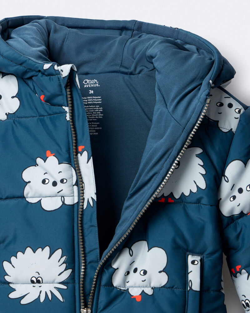 Toddler Squish Hooded Puffer Jacket - Deep Teal, image 7 of 7 slides