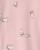 Baby Girl 3-Piece Bear Teddy Fleece Long-Sleeve Layering Set - Pink, image 3 of 5 slides