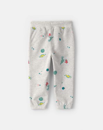 Toddler Boy Space Dino French Terry Joggers - Grey, 